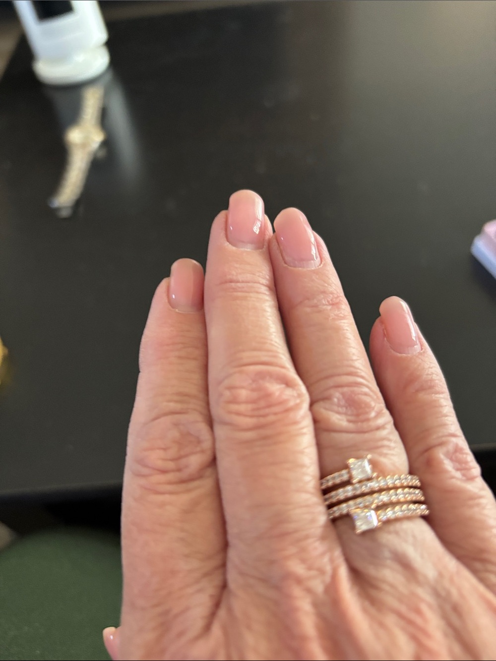 Stackable Rose Gold Cubic Zirconia Ring Set - Women Jewelry